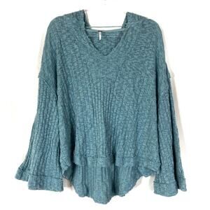 Free People | Baja Babe Hacci Blue Bell Sleeve Sweater S